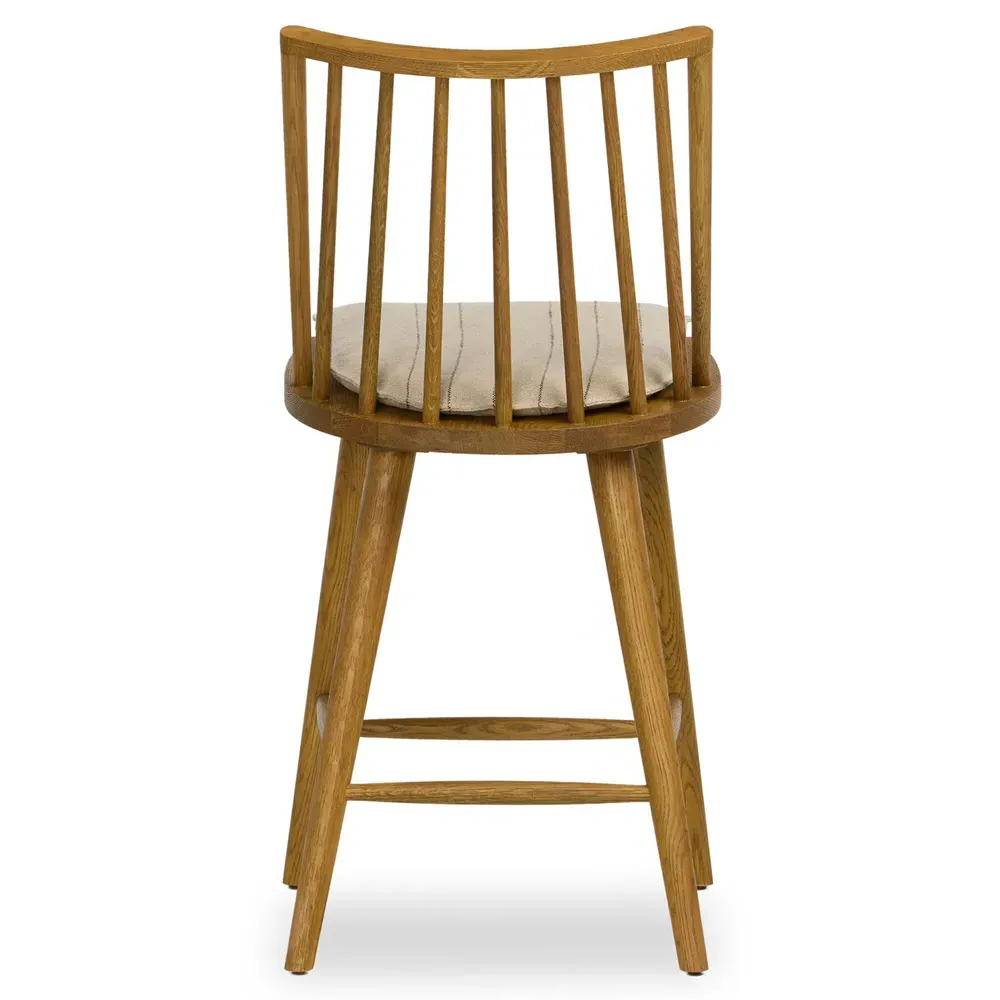 Lara Windsor Counter Stool with Cushion - Beige, Oak