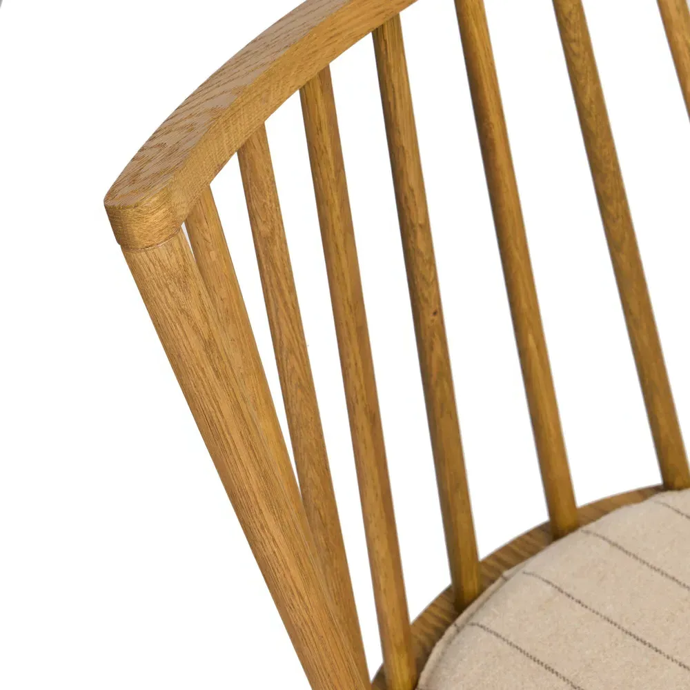 Lara Windsor Counter Stool with Cushion - Beige, Oak