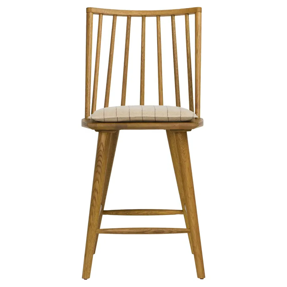 Lara Windsor Counter Stool with Cushion - Beige, Oak