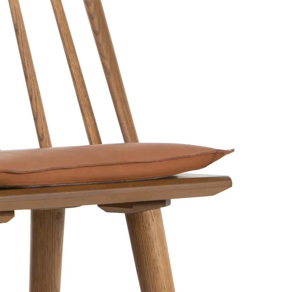 Lara Windsor Counter Stool with Cushion - Brown, Leather