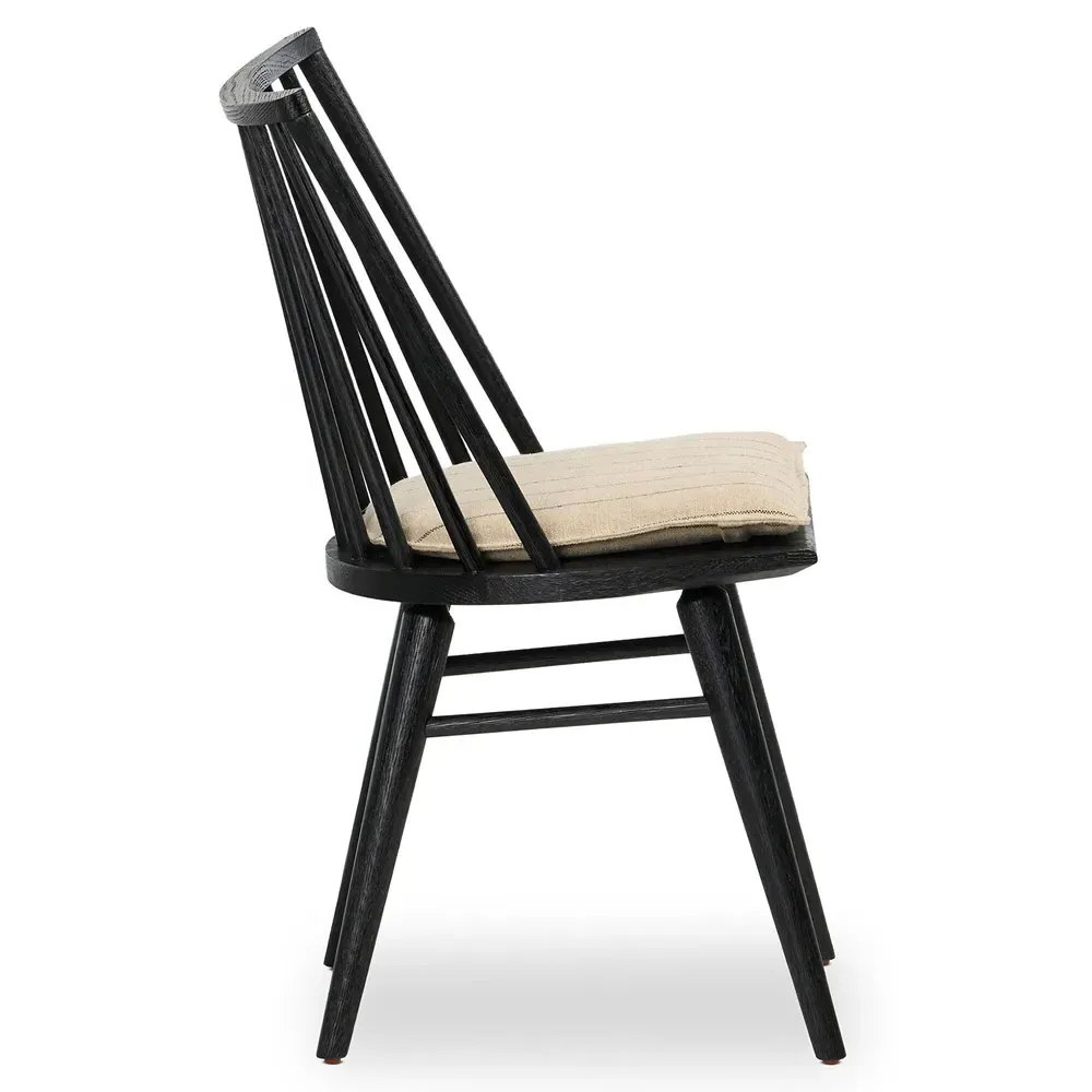 Lara Windsor Dining Side Chair - Black, Oak