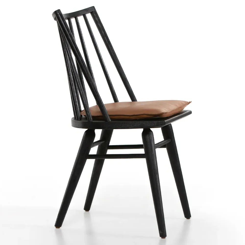 Lara Windsor Dining Side Chair - Black, Oak