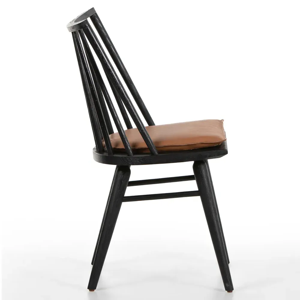 Lara Windsor Dining Side Chair - Black, Oak