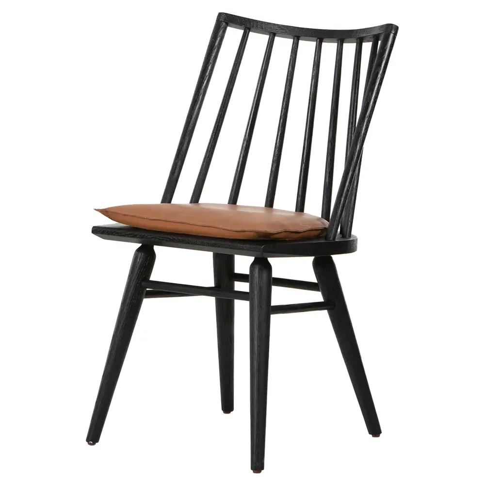 Lara Windsor Dining Side Chair - Black, Oak image