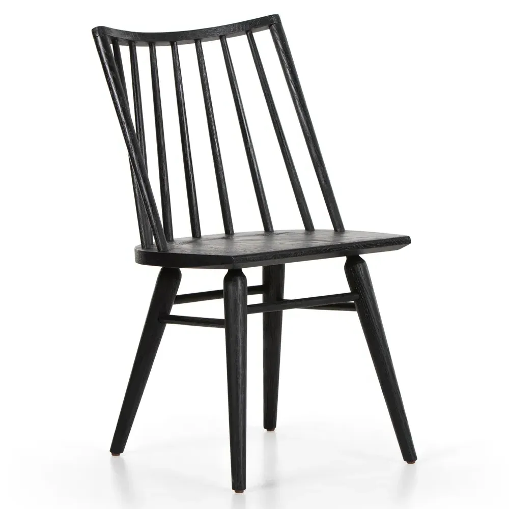 Lara Windsor Dining Side Chair - Black, Oak