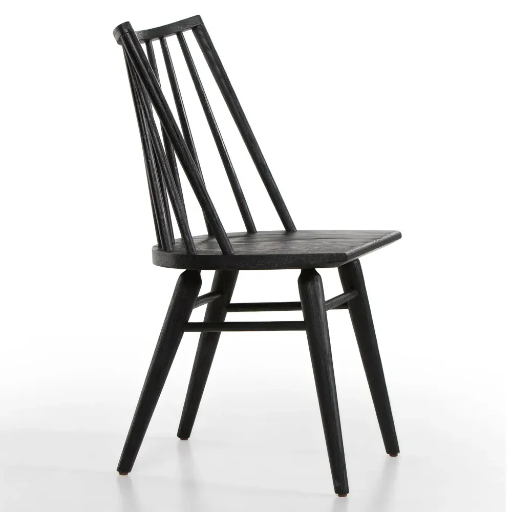 Lara Windsor Dining Side Chair - Black, Oak