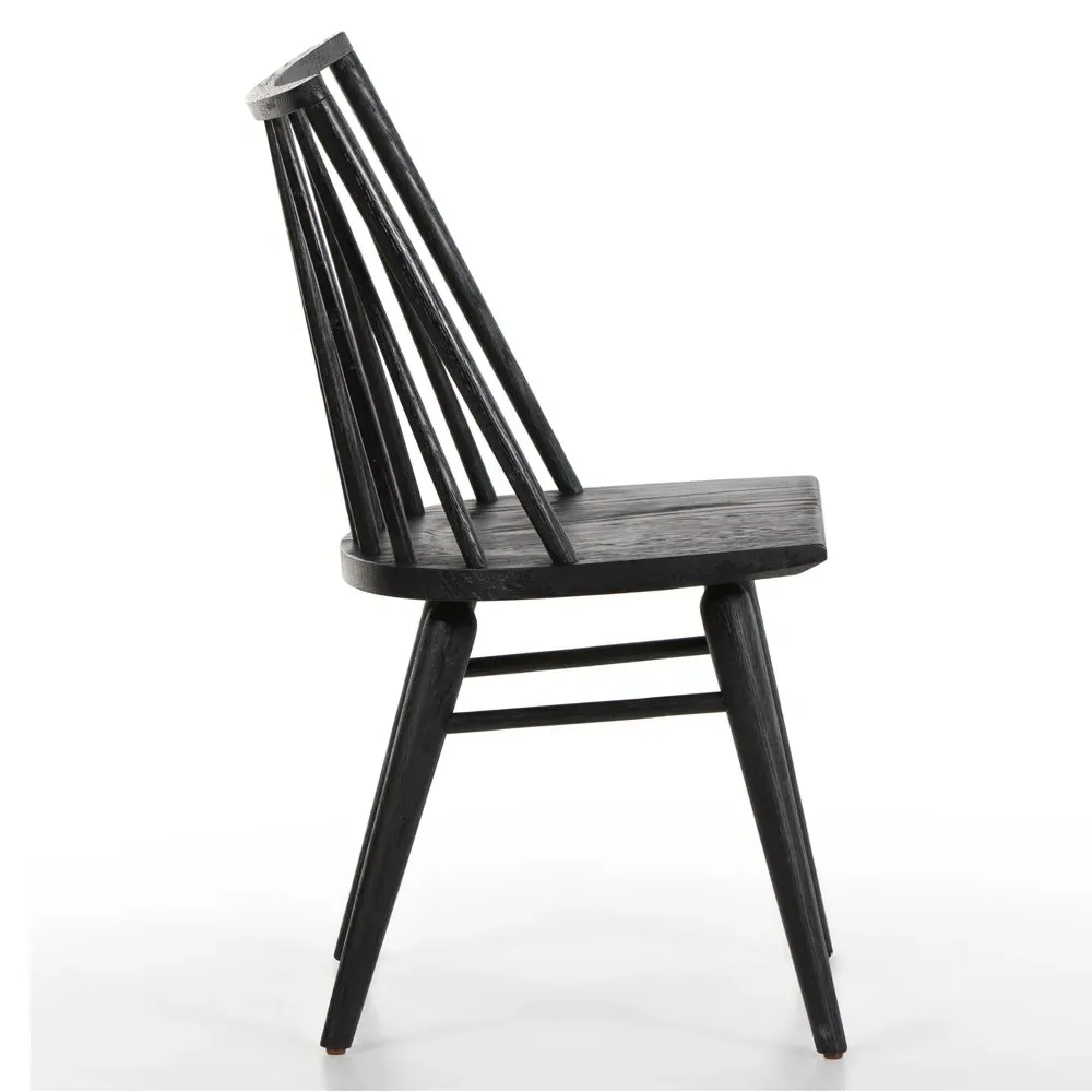 Lara Windsor Dining Side Chair - Black, Oak