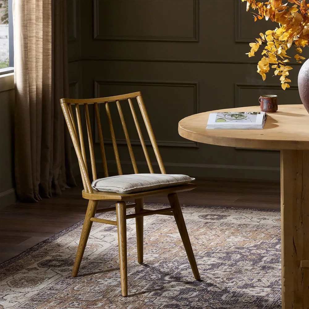 Lara Windsor Dining Side Chair - Brown, Oak
