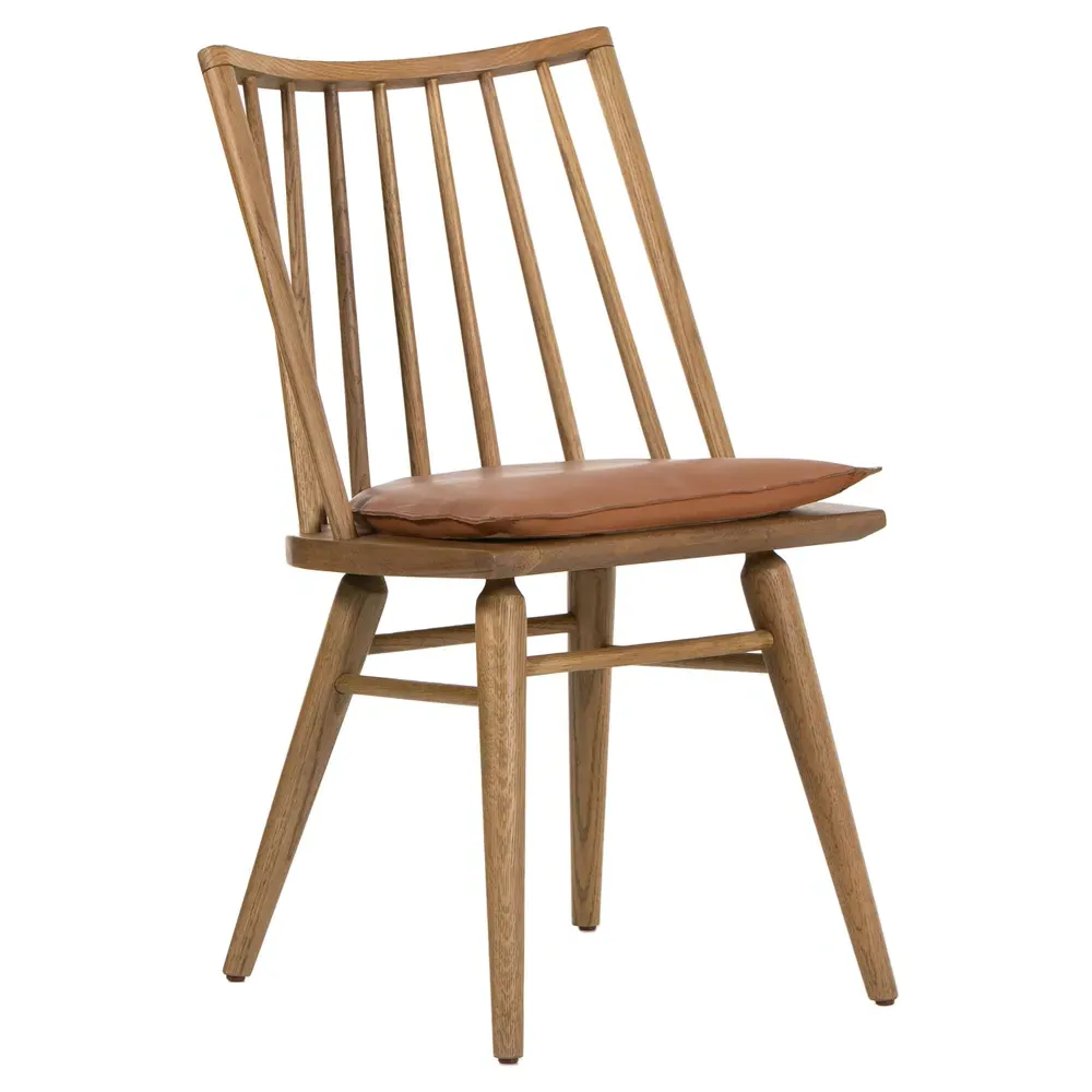 Lara Windsor Dining Side Chair - Brown, Oak