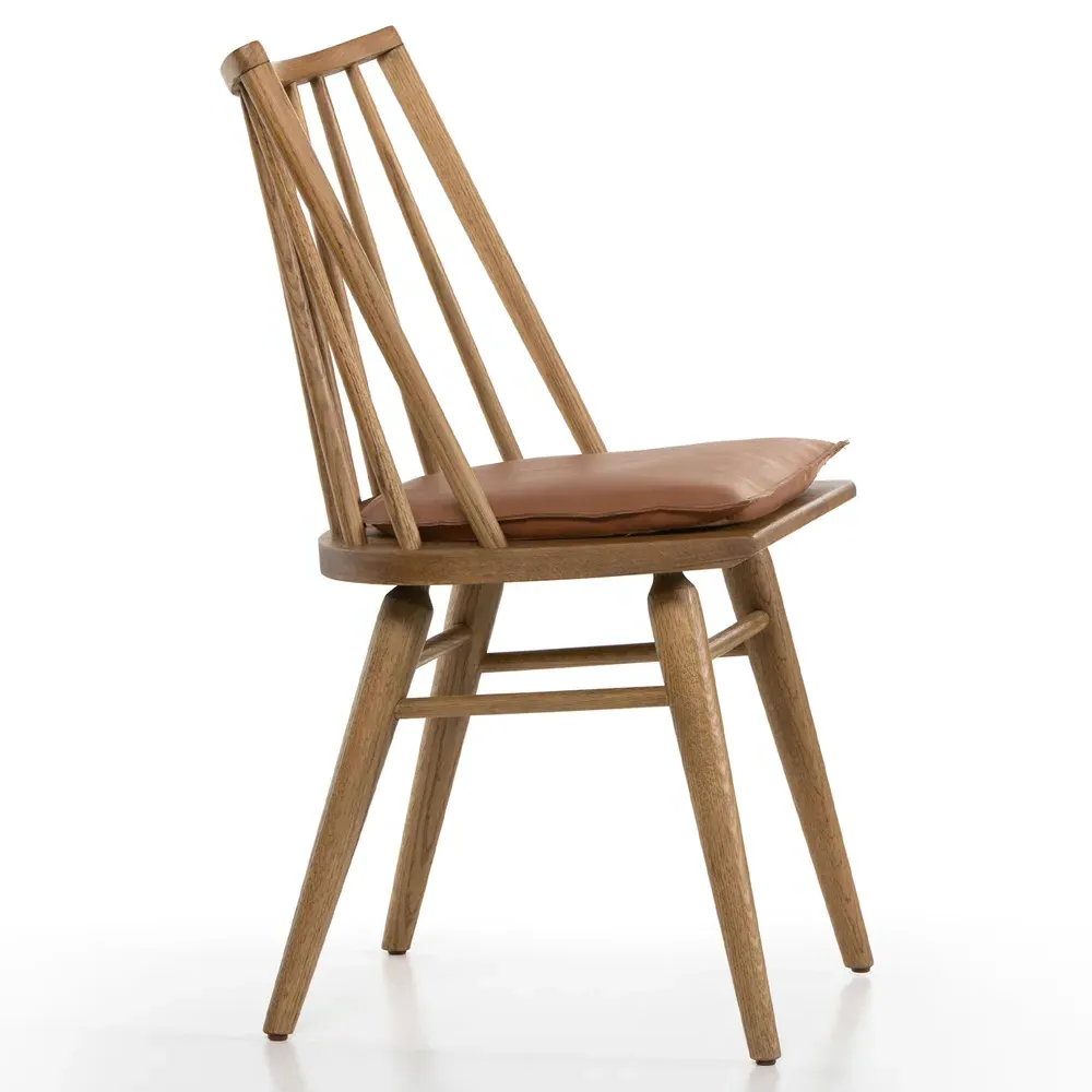 Lara Windsor Dining Side Chair - Brown, Oak