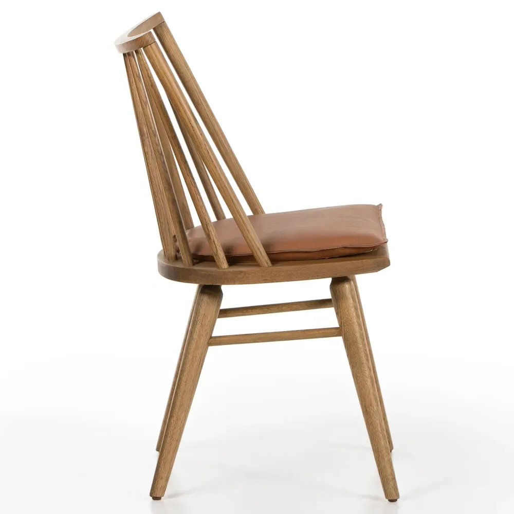 Lara Windsor Dining Side Chair - Brown, Oak