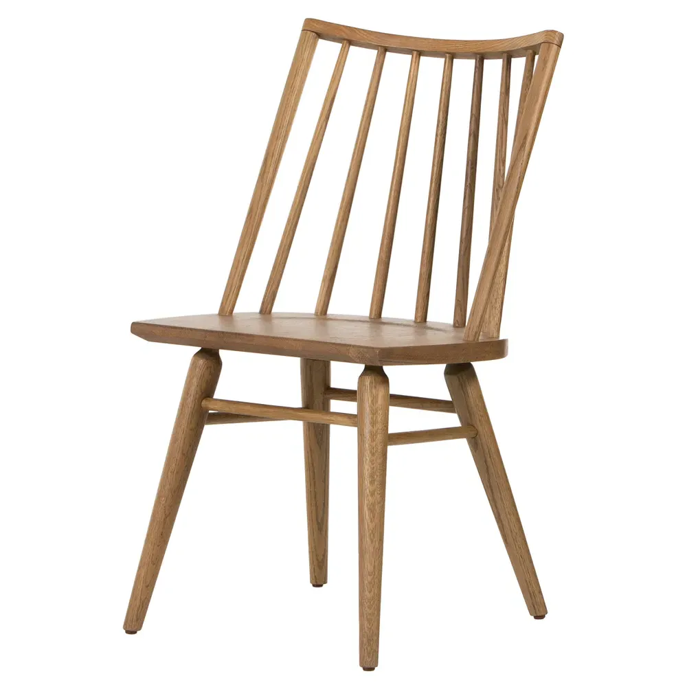 Lara Windsor Dining Side Chair - Brown, Oak