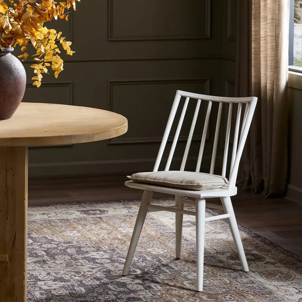 Lara Windsor Dining Side Chair - Off-White, Oak