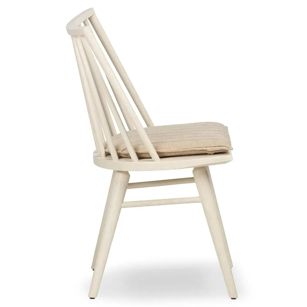 Lara Windsor Dining Side Chair - Off-White, Oak