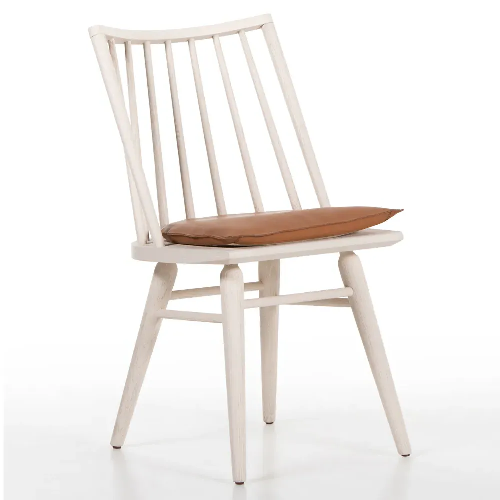 Lara Windsor Dining Side Chair - Off-White, Oak