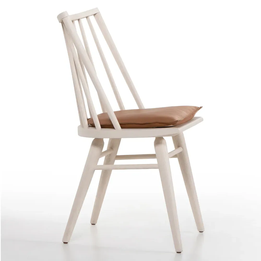 Lara Windsor Dining Side Chair - Off-White, Oak
