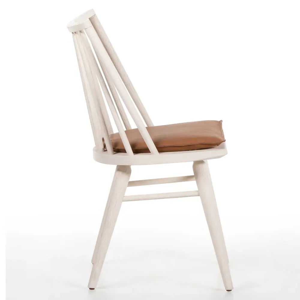 Lara Windsor Dining Side Chair - Off-White, Oak