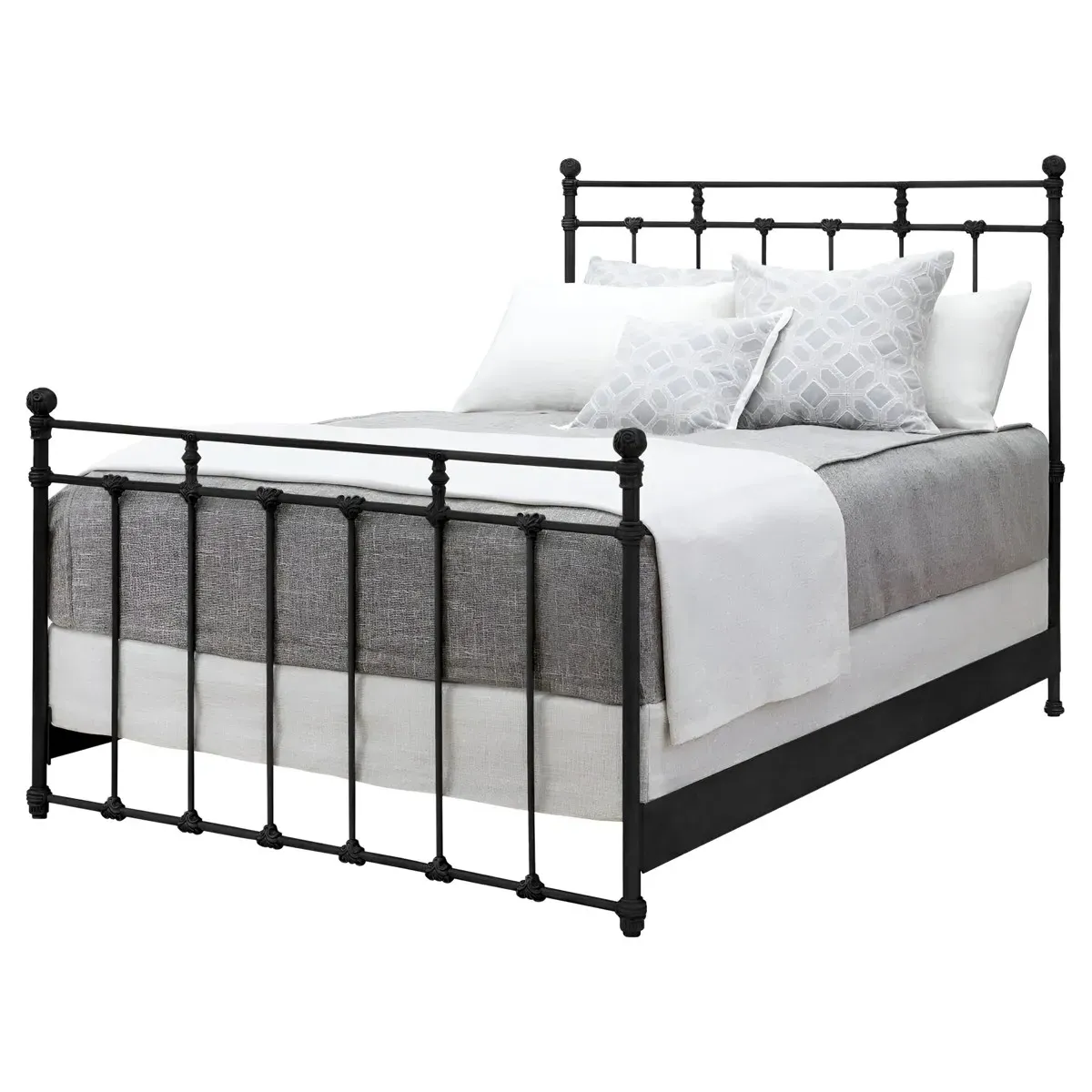 Lascaux California King Bed Frame - Matte Black, Iron