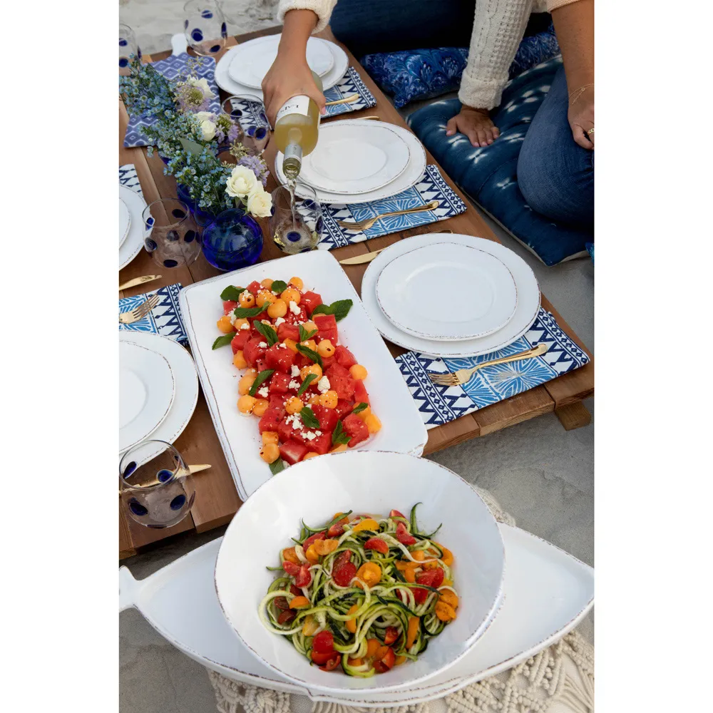 Lastra Coastal Shallow Serving Bowl - White, Melamine