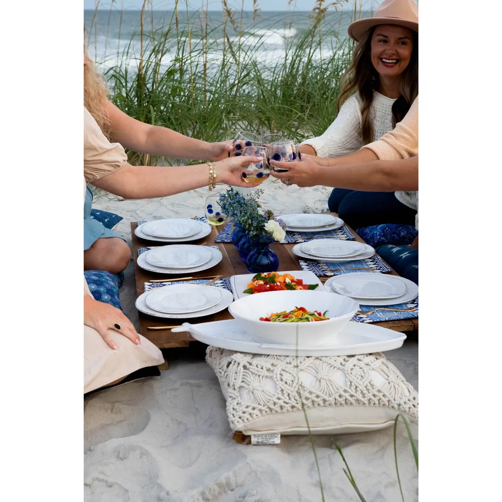 Lastra Coastal Shallow Serving Bowl - White, Melamine