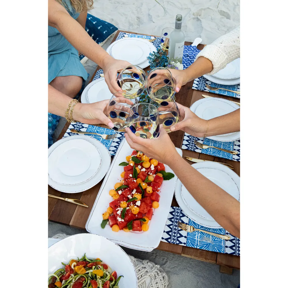 Lastra Coastal Shallow Serving Bowl - White, Melamine