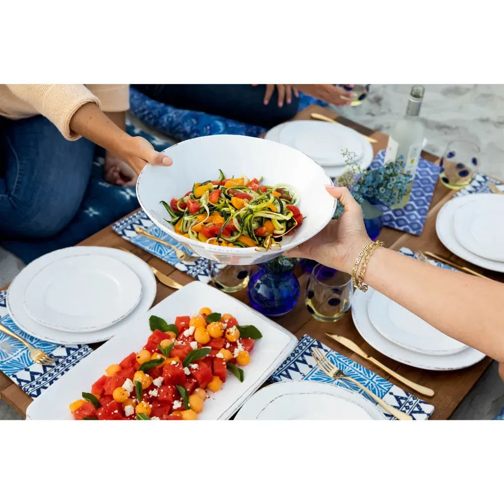 Lastra Coastal Shallow Serving Bowl - White, Melamine