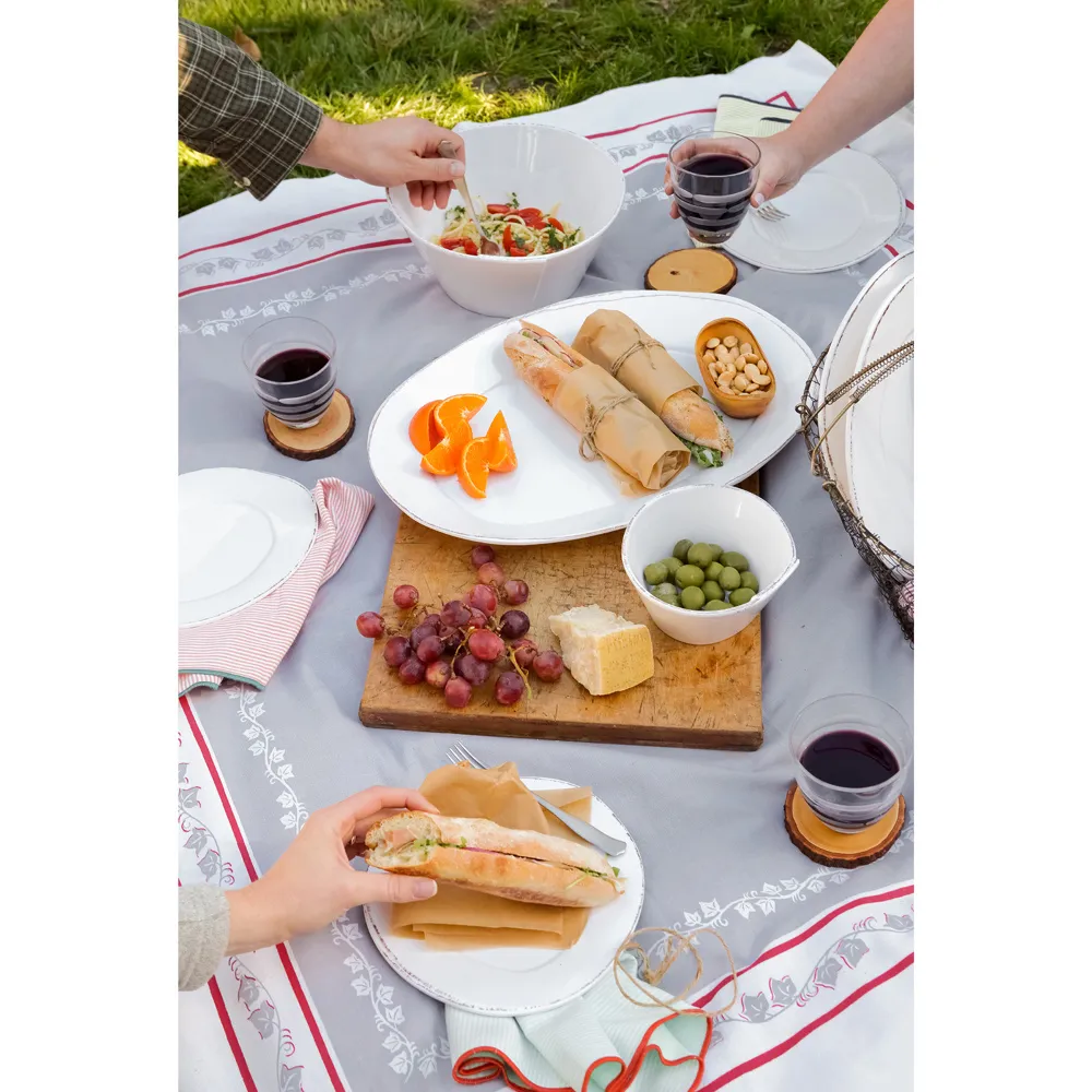 Lastra Oval Platter - White, Melamine