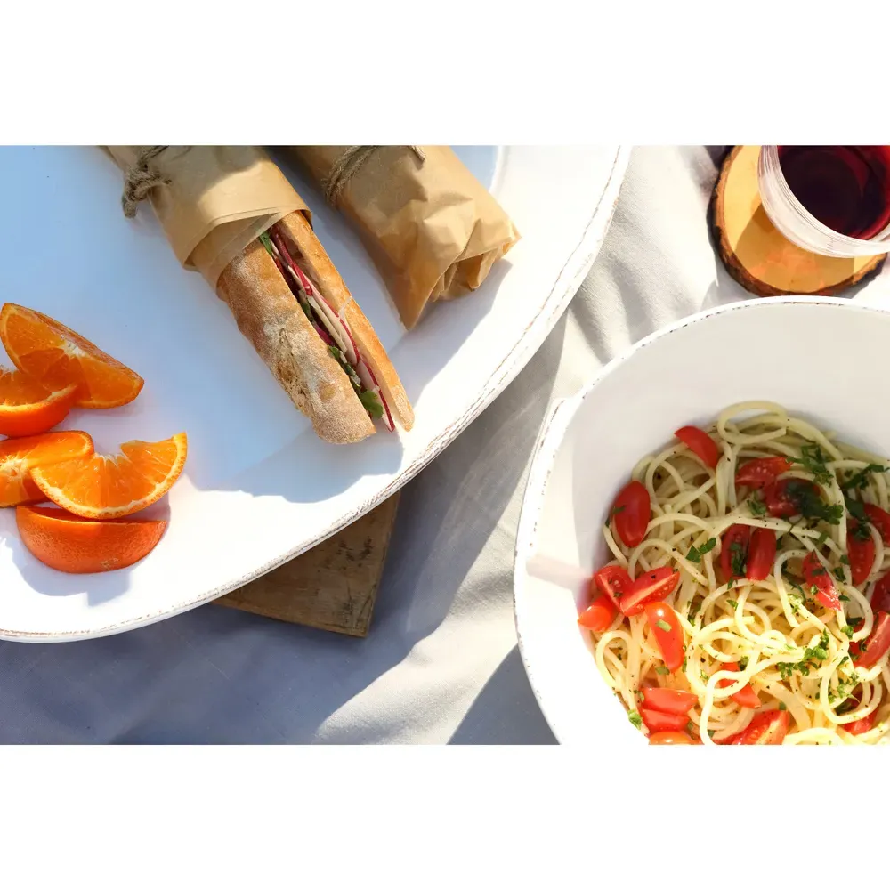 Lastra Oval Platter - White, Melamine