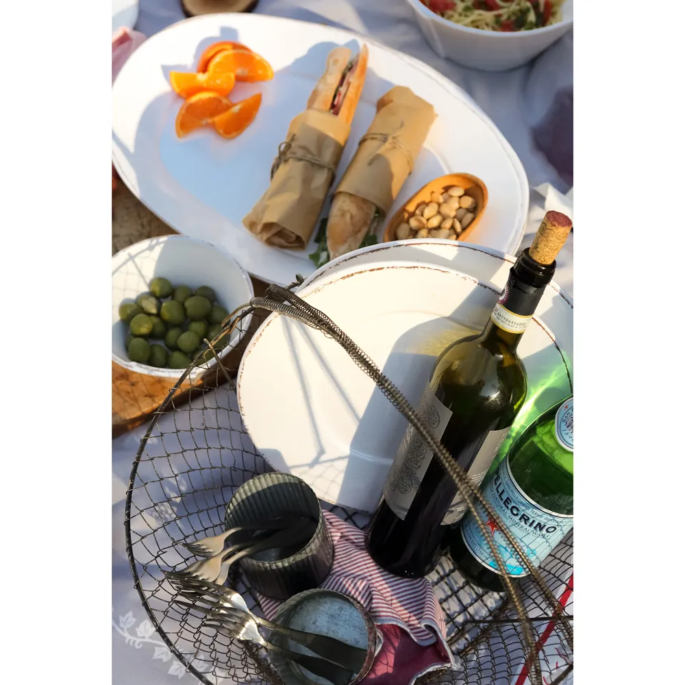 Lastra Oval Platter - White, Melamine