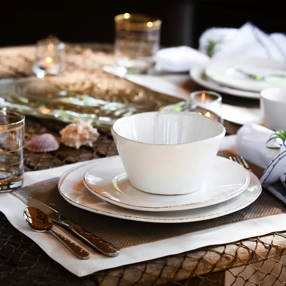 Lastra Salad Plate - White, Stoneware