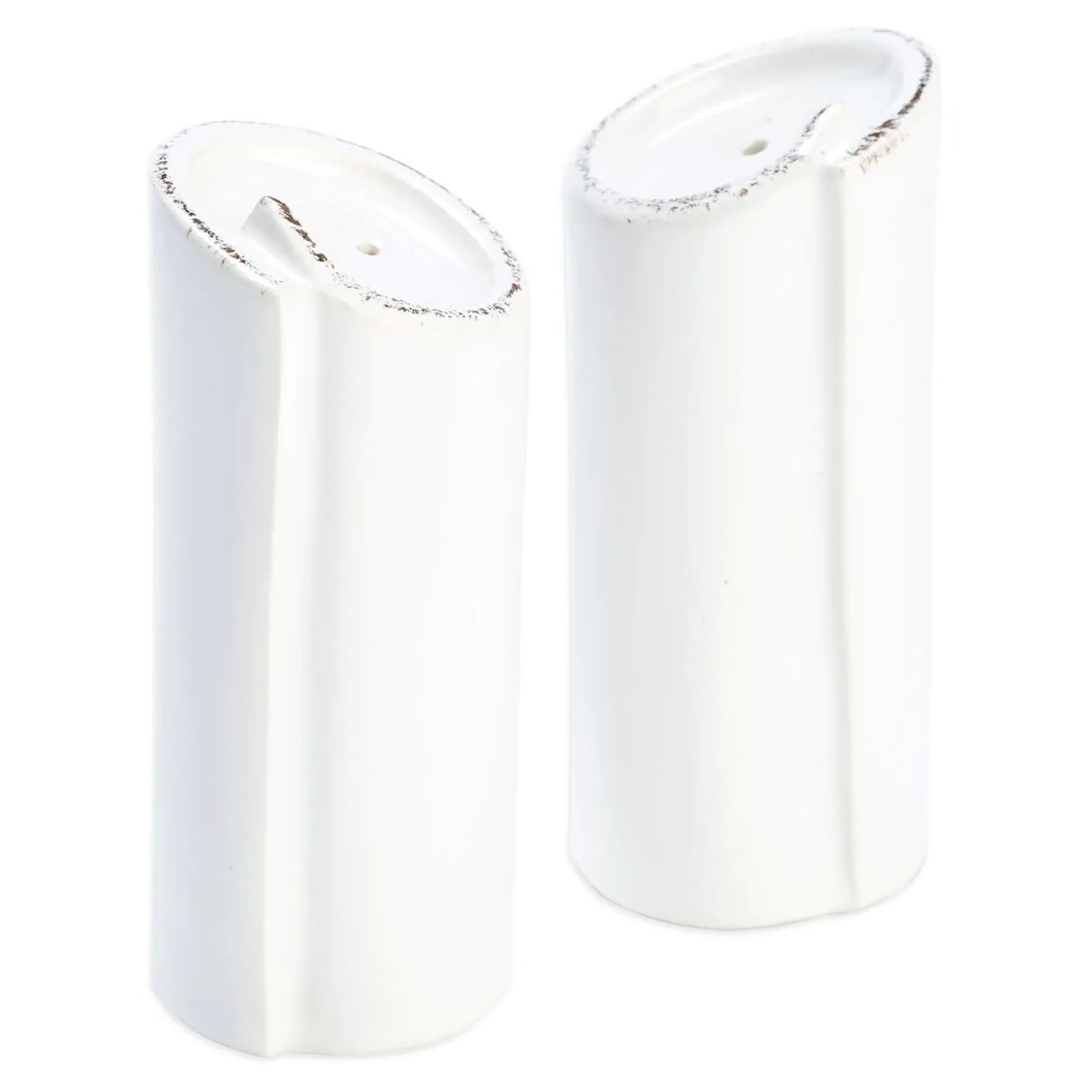 Lastra Salt and Pepper Shakers - White, Stoneware image