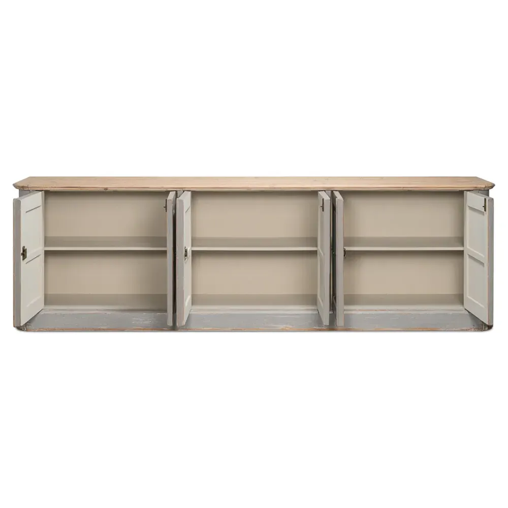Laura Distressed Wood Sideboard - Grey
