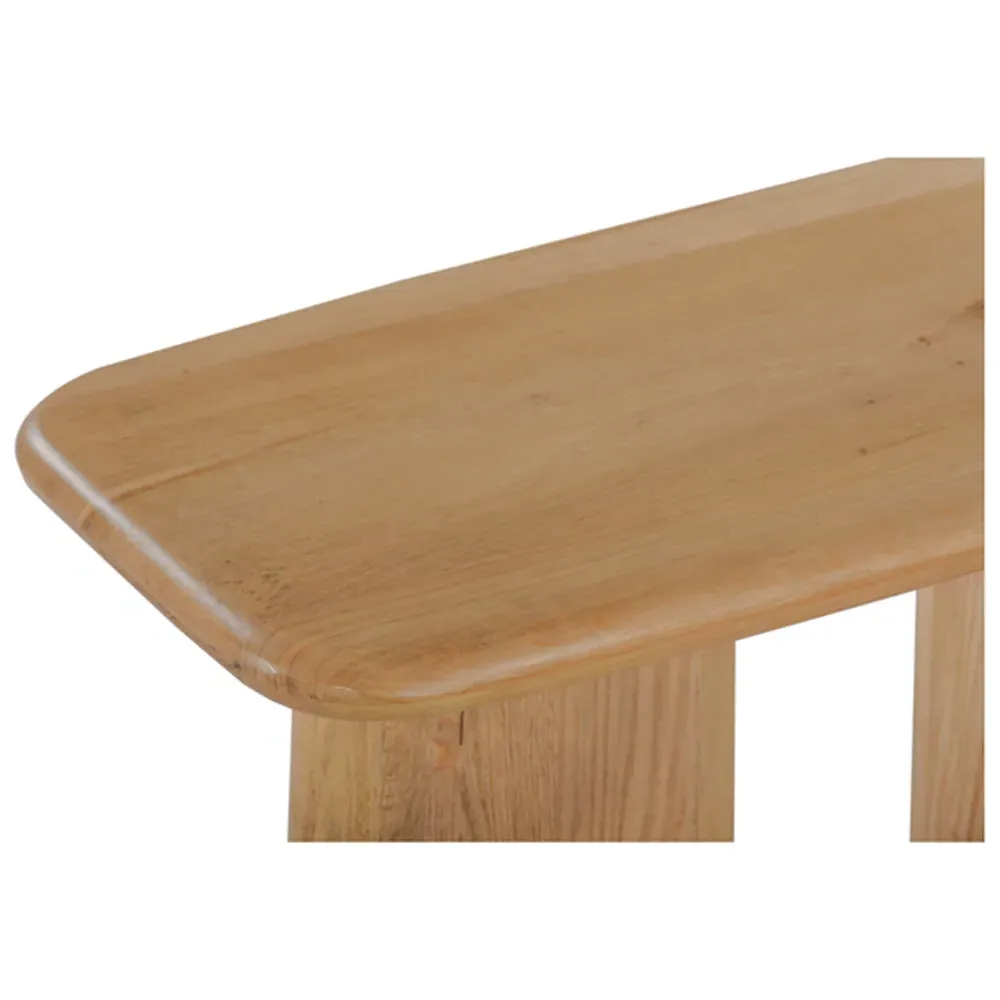 Laura Round Edge Console Table - Brown, Oak