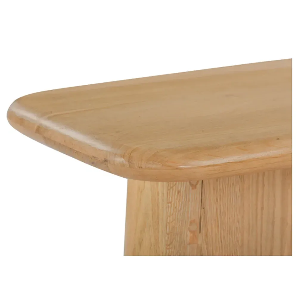 Laura Round Edge Console Table - Brown, Oak