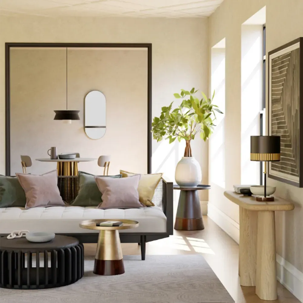 Laura Round Edge Console Table - Brown, Oak