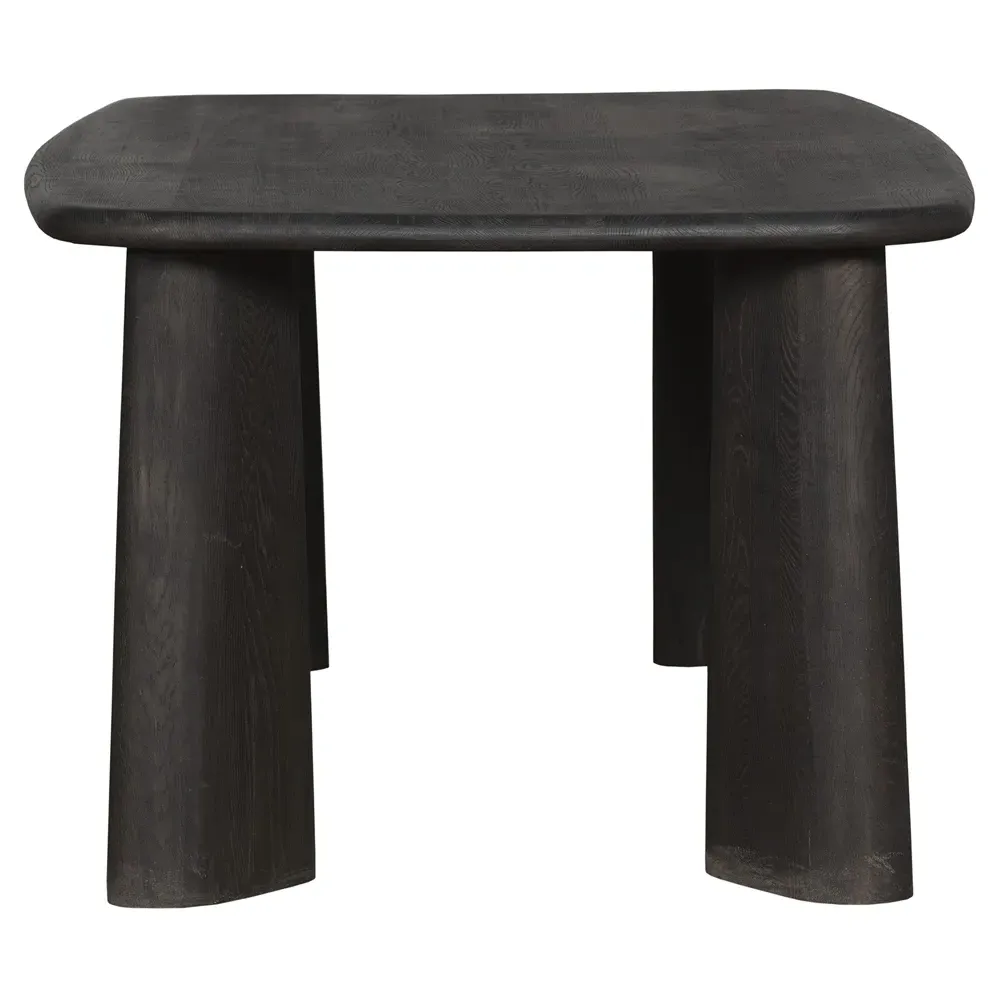 Laura Round Edge Dining Table - Black, Oak