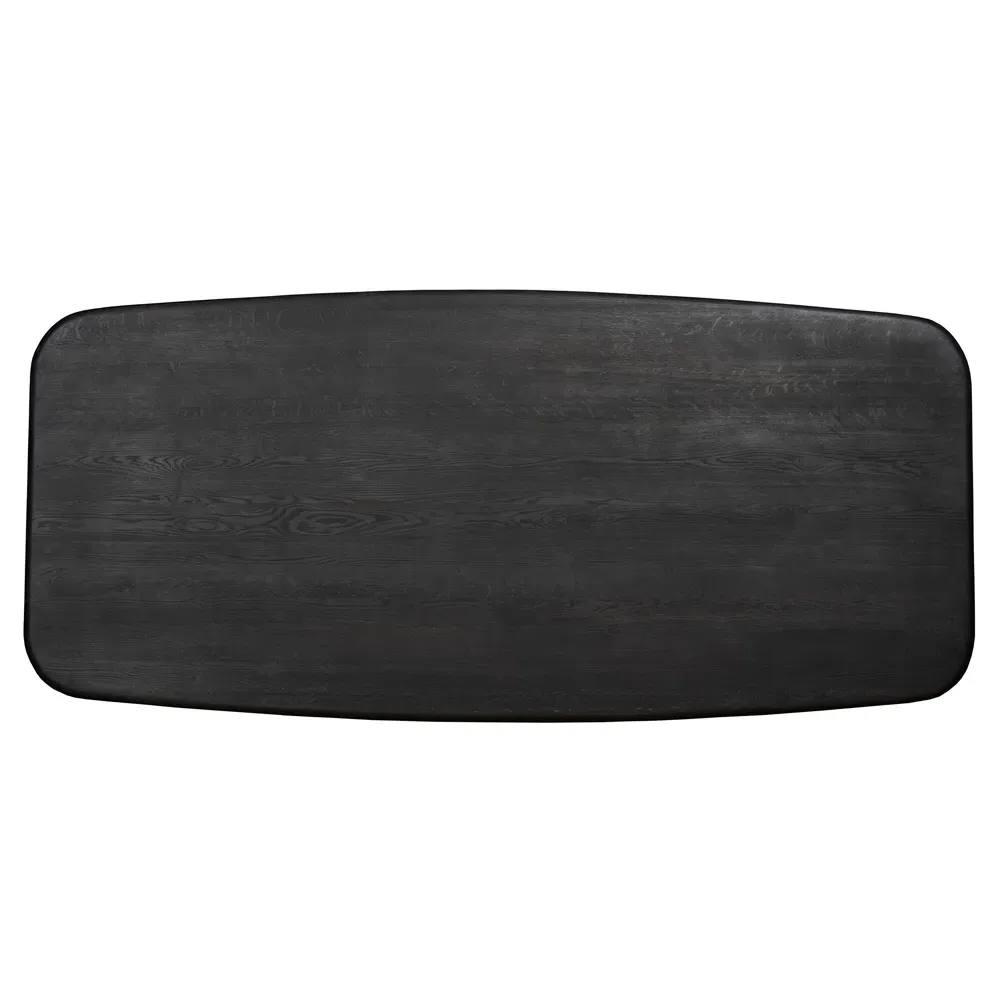 Laura Round Edge Dining Table - Black, Oak