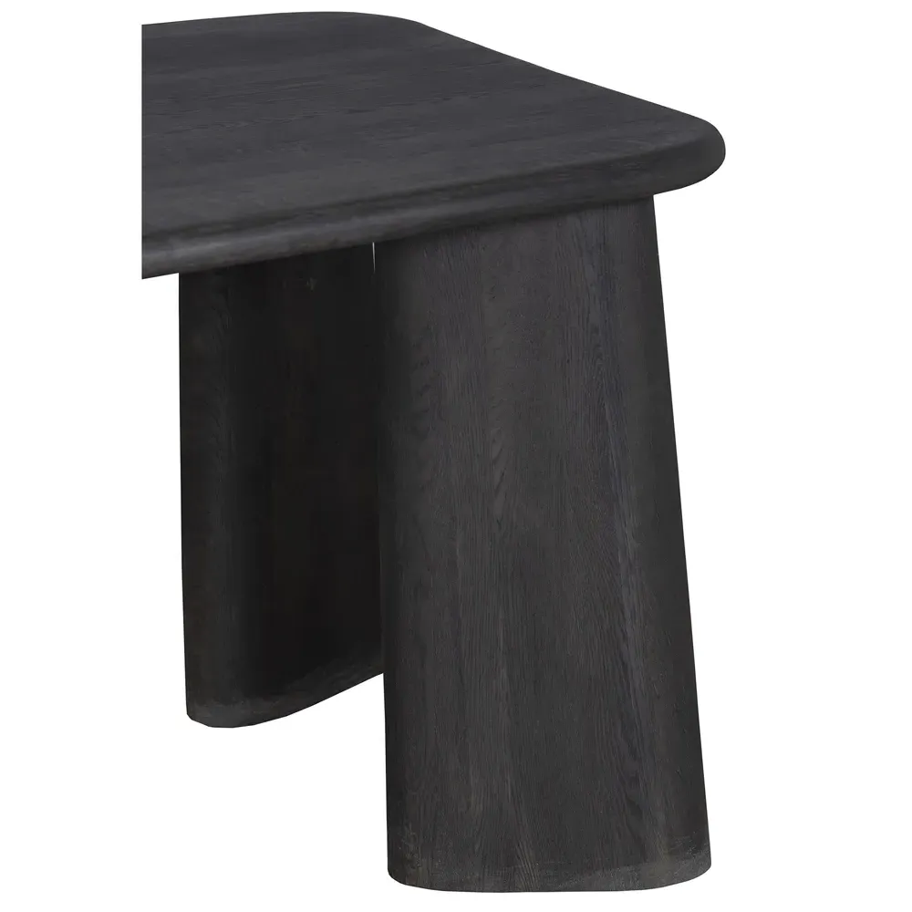 Laura Round Edge Dining Table - Black, Oak