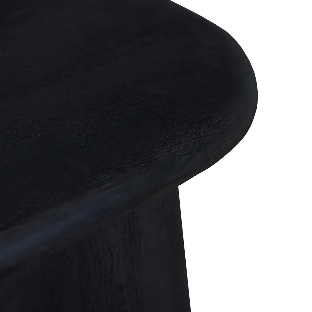 Laura Round Edge Dining Table - Black, Oak