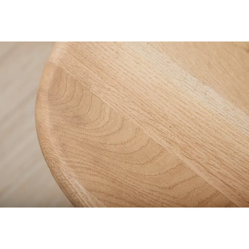 Laura Round Edge Double Pedestal Dining Table - Brown, Oak