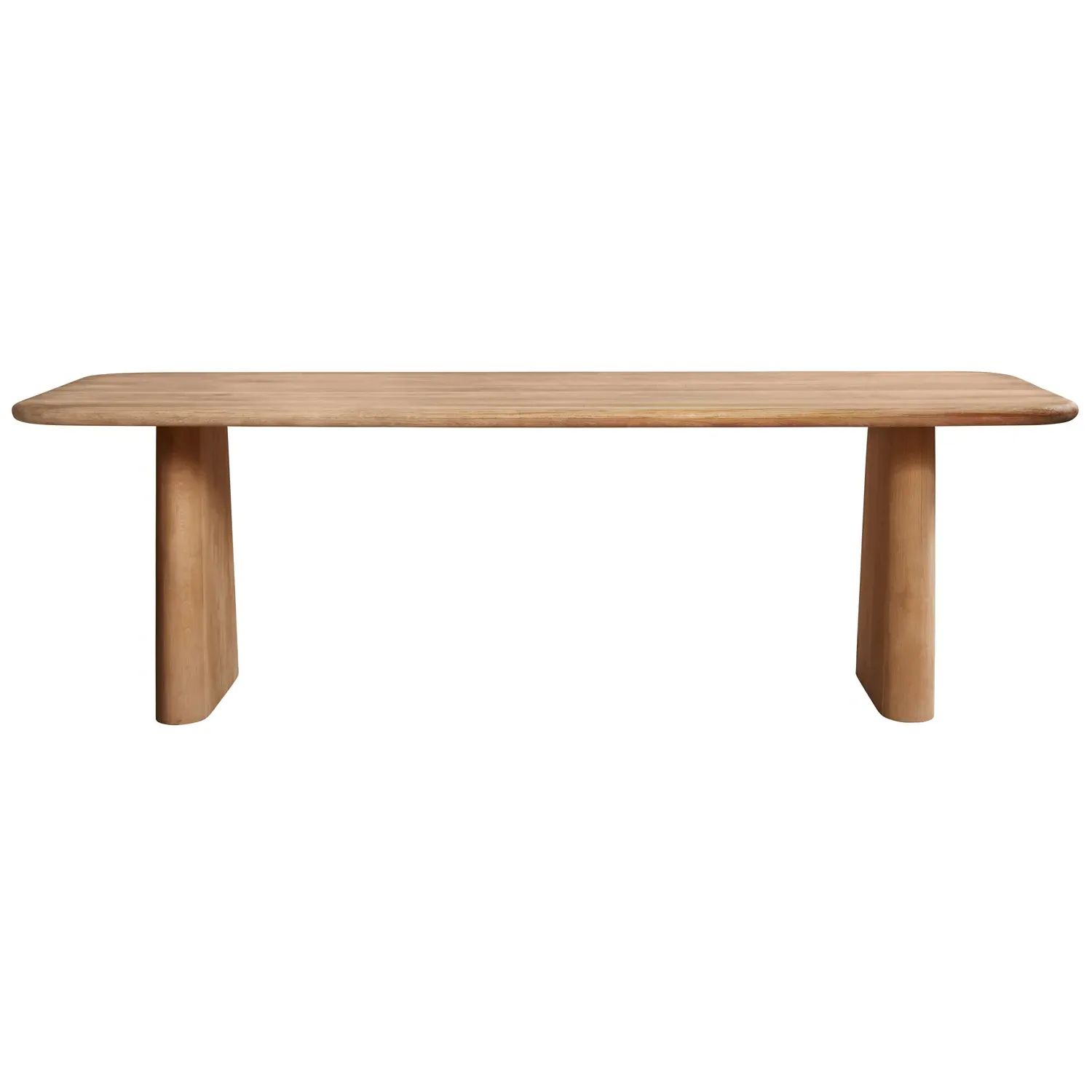 Laura Round Edge Double Pedestal Dining Table - Brown, Oak image