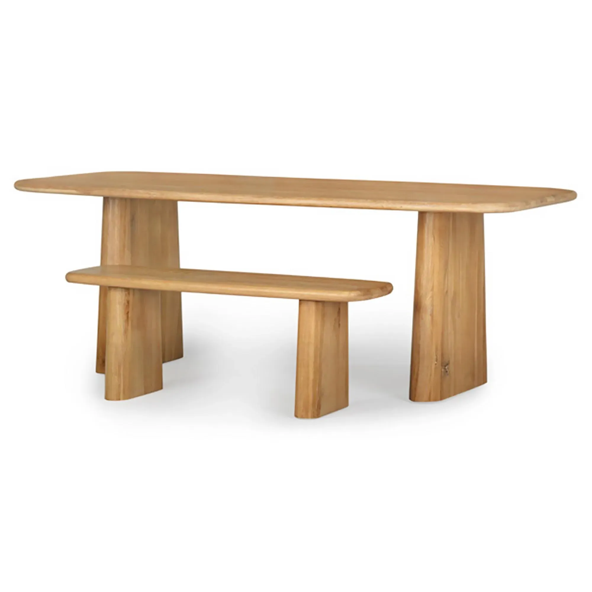 Laura Round Edge Entryway Bench - Brown, Oak