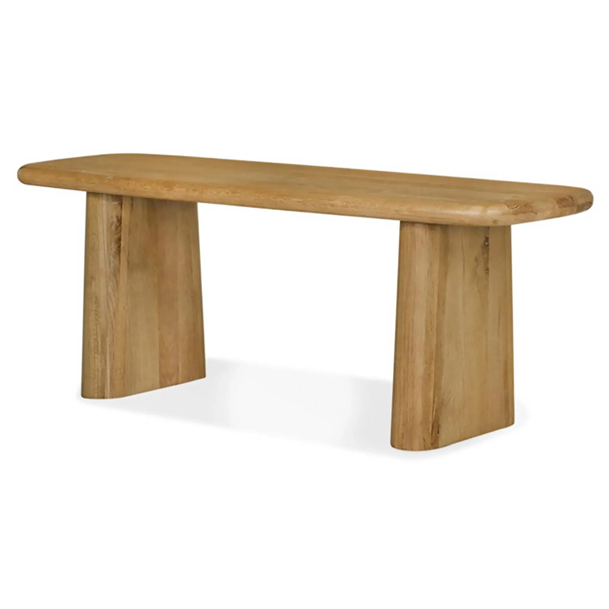 Laura Round Edge Entryway Bench - Brown, Oak