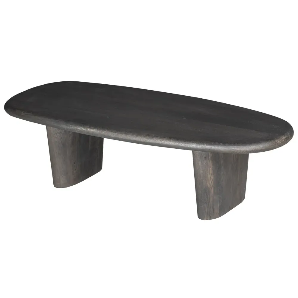 Laura Round Edge Oval Coffee Table - Charcoal, Oak
