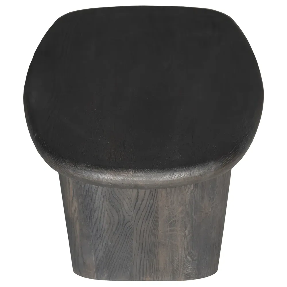 Laura Round Edge Oval Coffee Table - Charcoal, Oak