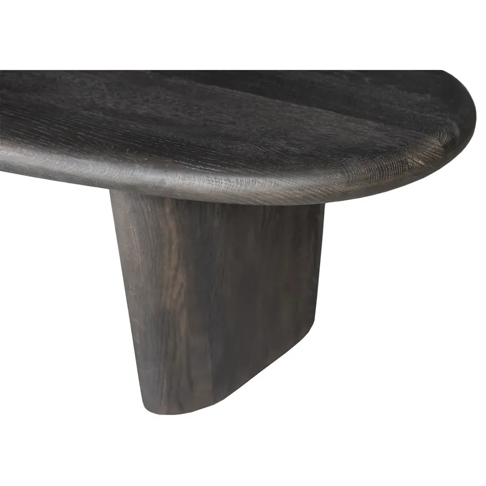 Laura Round Edge Oval Coffee Table - Charcoal, Oak