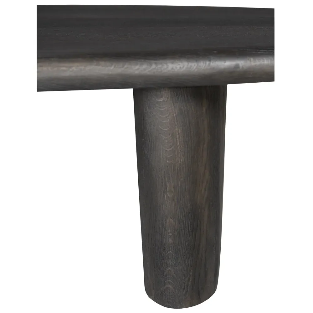 Laura Round Edge Oval Coffee Table - Charcoal, Oak