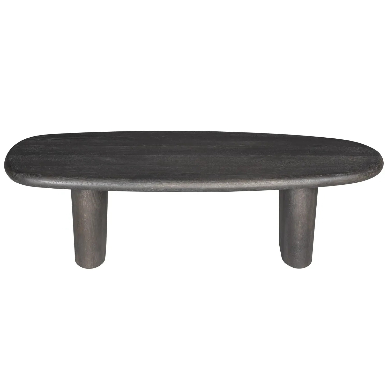 Laura Round Edge Oval Coffee Table - Charcoal, Oak