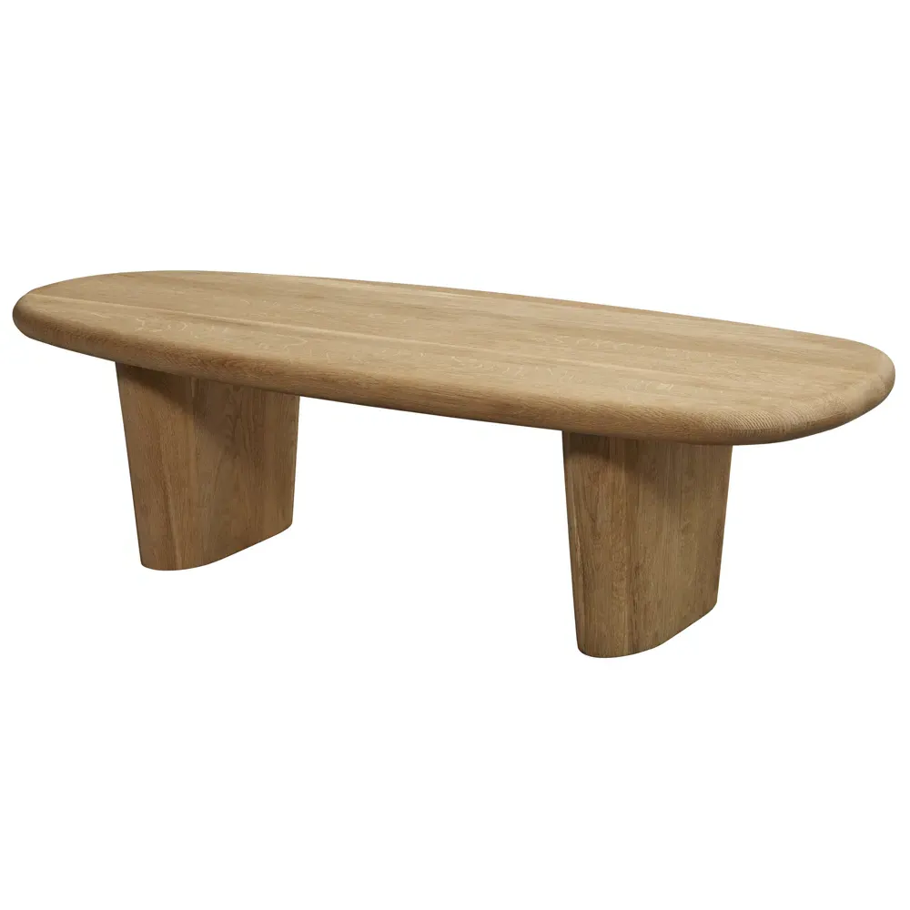 Laura Round Edge Oval Coffee Table - Natural, Oak