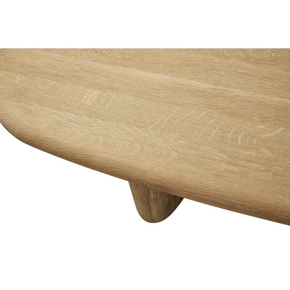 Laura Round Edge Oval Coffee Table - Natural, Oak